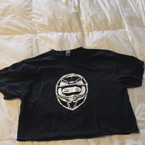 Funny Graphic Crop Tee “The Best Man for the Job is a Woman” Large Motorcycle